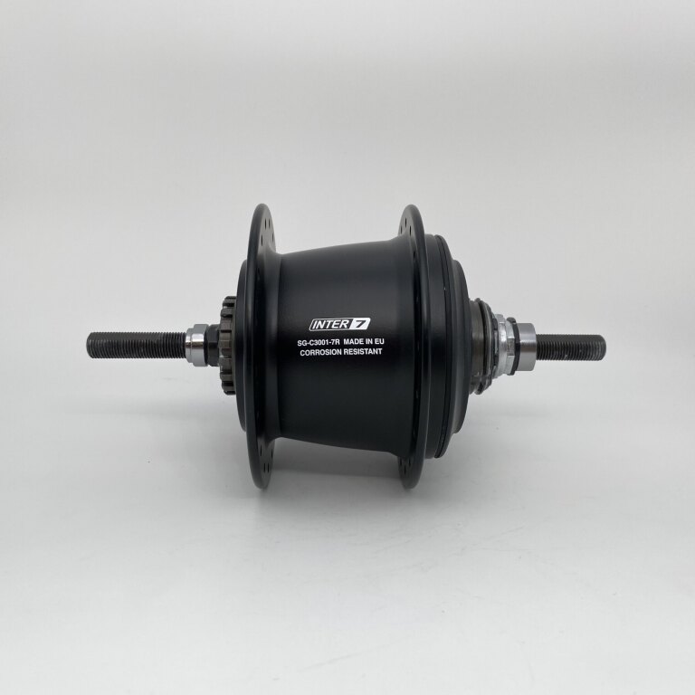 Moyeu arrière / 132 MM / Axe plein 180 MM / Frein à rouleaux ou Frein sur jante / 36GTS / Shimano / Nexus Inter 7 SG-C3001-7R / 7S / Noir / City