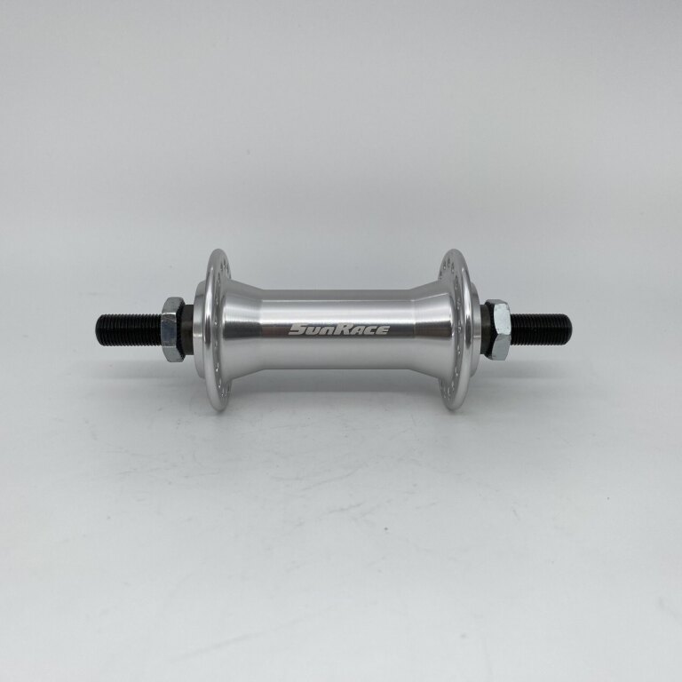 Front hub / 100 MM / Fixed axle 140 MM / Rim brake / 36GTS / Sunrace / HBM45F / Silver / City