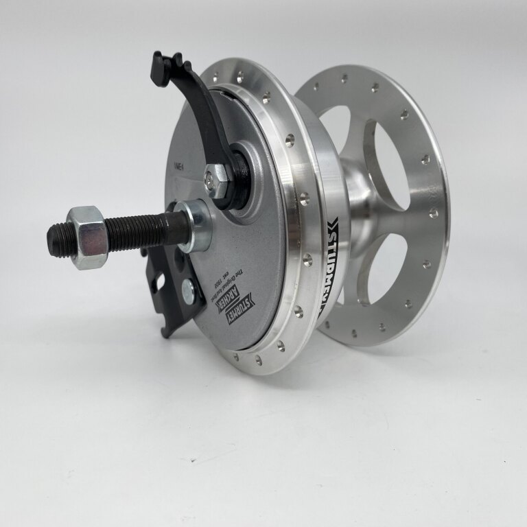 Moyeu arrière Tambour simple face Axe 90mm /130mm / GAUCHE / alu. (7 parties)