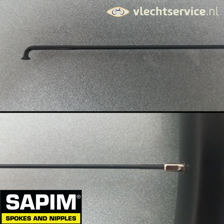 Sapim Race 14G 2.0 - 1.8 - 2.0 MM RVS Zwart - Blanke nippels