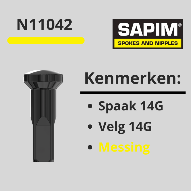 nippel spaak 14G zwart 14mm messing