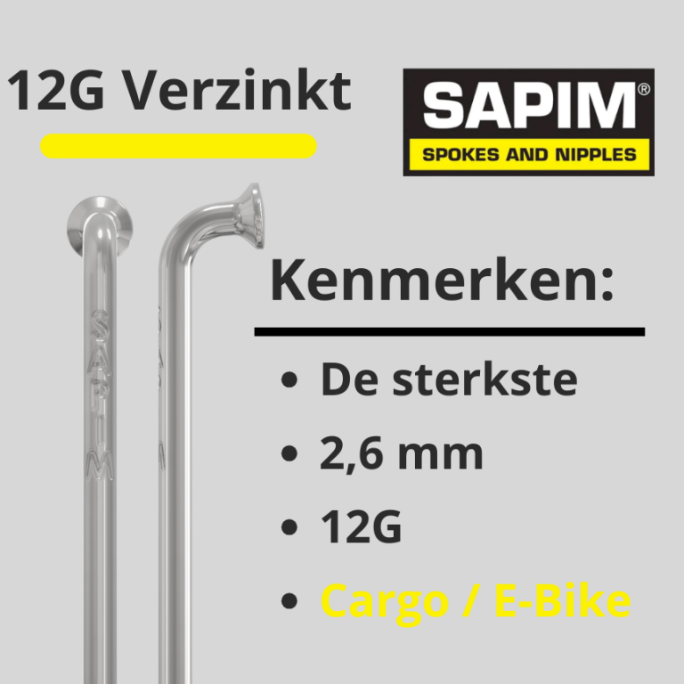 Sapim-Speichen 11G Stahl/verzinkt