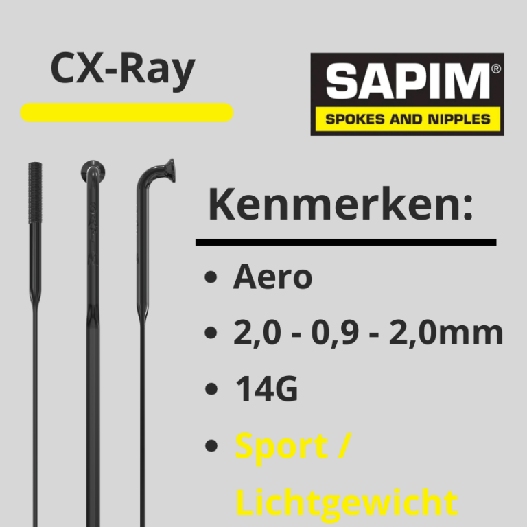 Sapim spaken CX-RAY zwart J-Bend
