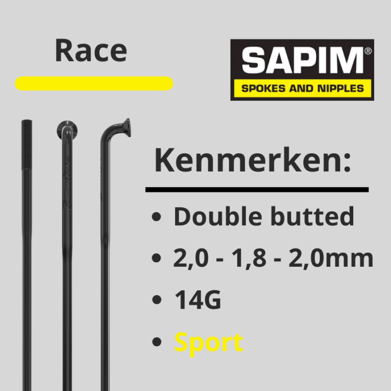 Sapim spoksn 14G Race black  2.0 - 1.8 - 2.0