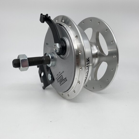 Achternaaf Enkelzijdig Trommel 90mm /130mm as / LINKS / alu. (7 onderdelen) 