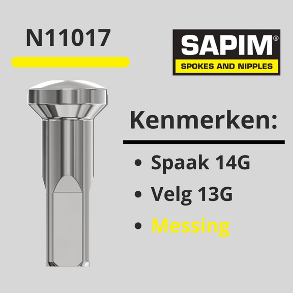 nippel spaak 14G chroom velg 13G 