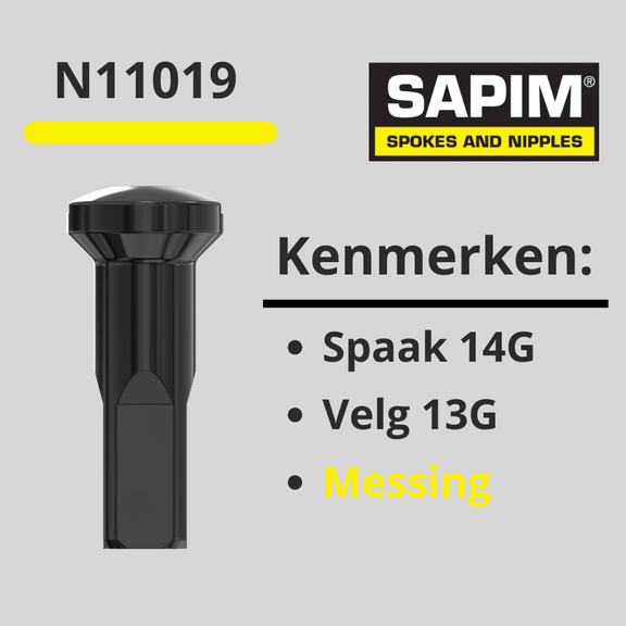 nippel spaak 14G zwart velg 13G 
