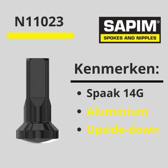 nippel spaak 14G zwart Upside-down 