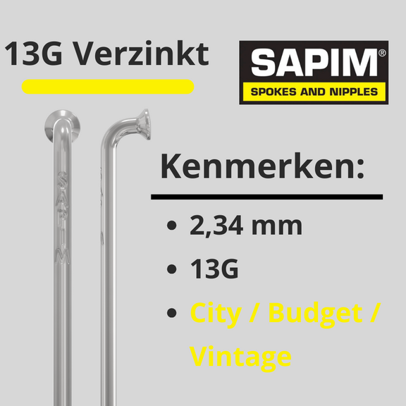 Spaken 13G staal/verzinkt 