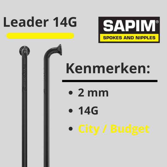 Sapim spaken 14G RVS zwart 