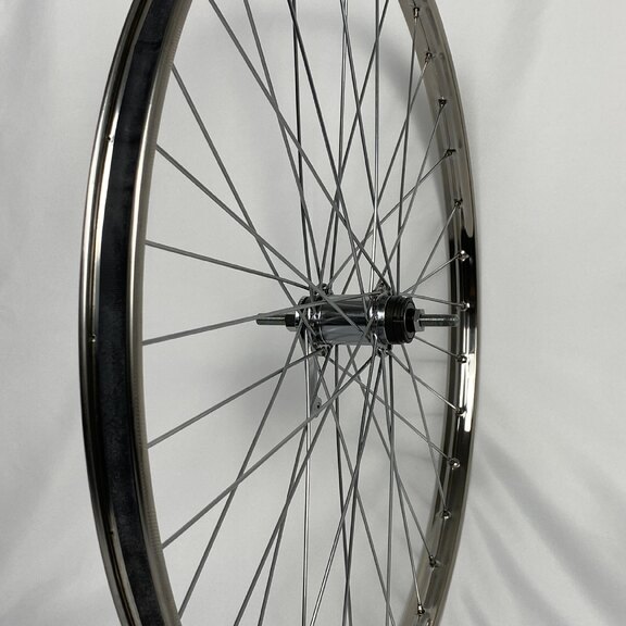 Rear wheel / 635X22C / Van Schothorst / ST32 RVS / Silver / Shimano / CB-E110 / 1S / 100 MM / Coaster brake / City 