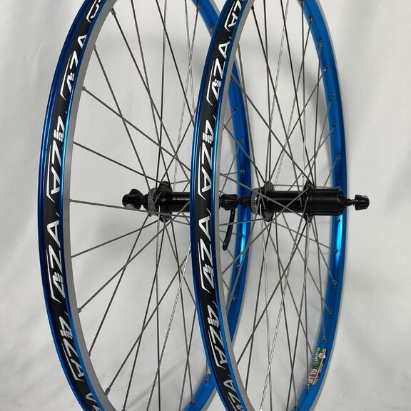 Wheelset / 559X17C / DRC / MT 19 / Blue / Shimano / FH-TX505 Tourney / HG Body 35 MM / 135 MM / Rim brake or Disc (Centerlock) / MTB - Tour 
