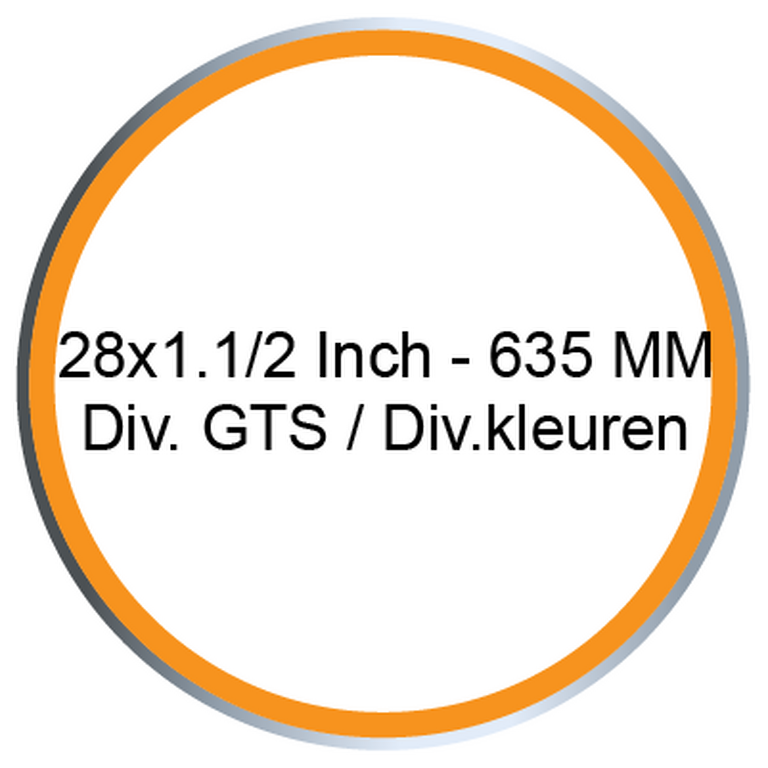 28X1.1/2 Inch - 635 MM / Diverse GTS / Diverse kleuren