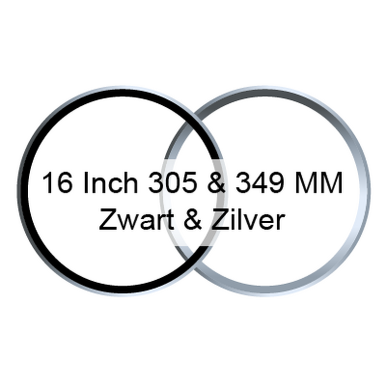 16 Inch - 305 & 349 MM / Diverse GTS / Zwart & Zilver