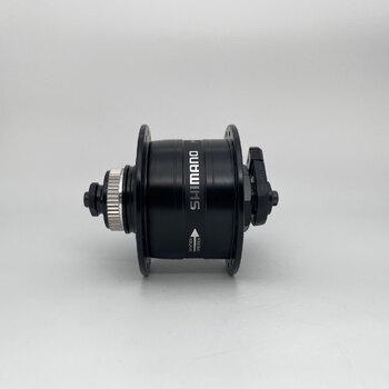 Moyeu avant / 100 MM / Axe de pattes / Disque (Centerlock) / 32GTS / Shimano / DH-3D37-QR 6V-3W Dynamo / Noir / Tour