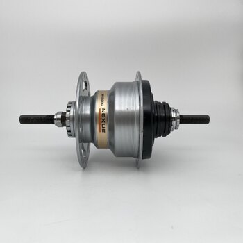 Achternaaf / 127 MM / Vaste as 180 MM / Rollerbrake of Velgrem / 36GTS / Shimano / Nexus Inter 4 SG-4RS / 4S / Zilver / City