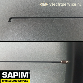 Sapim Race 14G 2.0 - 1.8 - 2.0 MM RVS Zwart - Blanke nippels