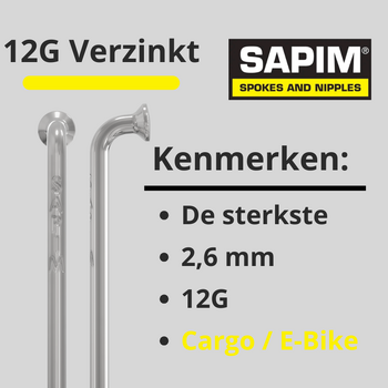 Sapim-Speichen 11G Stahl/verzinkt