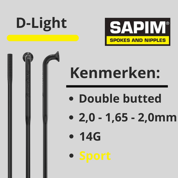 Sapim spokes 14G D-Light D.Butted black