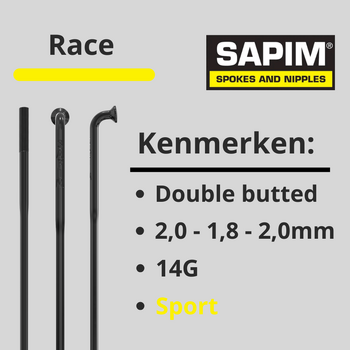 Sapim spoksn 14G Race black  2.0 - 1.8 - 2.0
