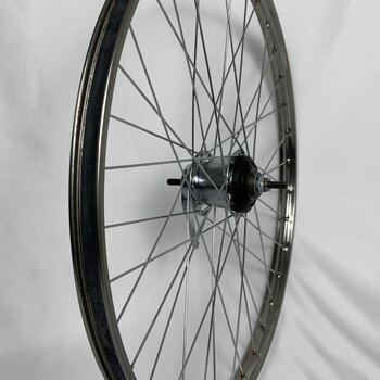 GEBRUIKT Achterwiel / 622X22C / Van Schothorst / ST32 RVS / Zilver / Shimano / Nexus Inter 7 SG-C3001-7C /  / 127 MM / Terugtraprem / Vintage